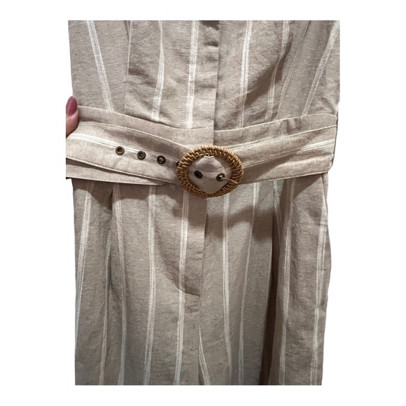 MOTF Linen Blend Wide Leg Jumpsuit Medium - Picture 7 of 11